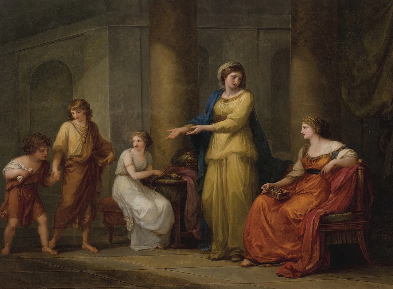 Angelika Kauffmann - 216, Zeusi selezione modelli per la sua pittura di Elena di Troia, Cornelia, Mother of the Gracchi